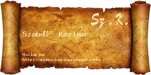 Szabó Kozima névjegykártya